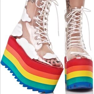 Current Mood Platform Clear Rainbow Shoes